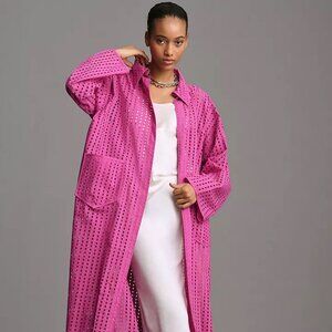 Hot Pink Anthropologie Eyelet Duster